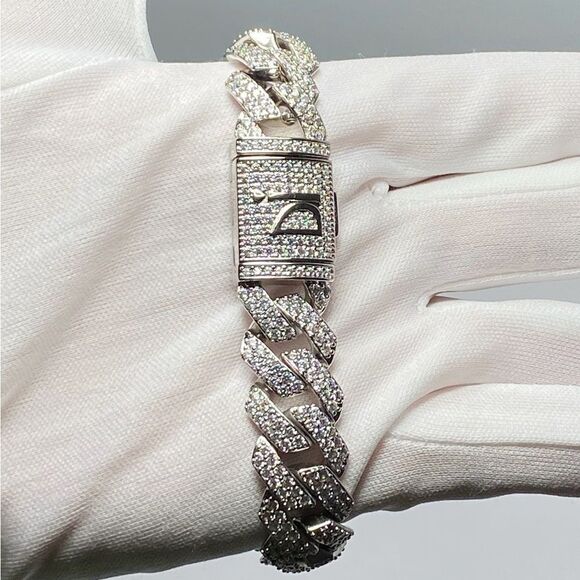 Darkai 18K White Gold-Plated & Cubic Zirconia Chain Bracelet - Picture 6 of 12